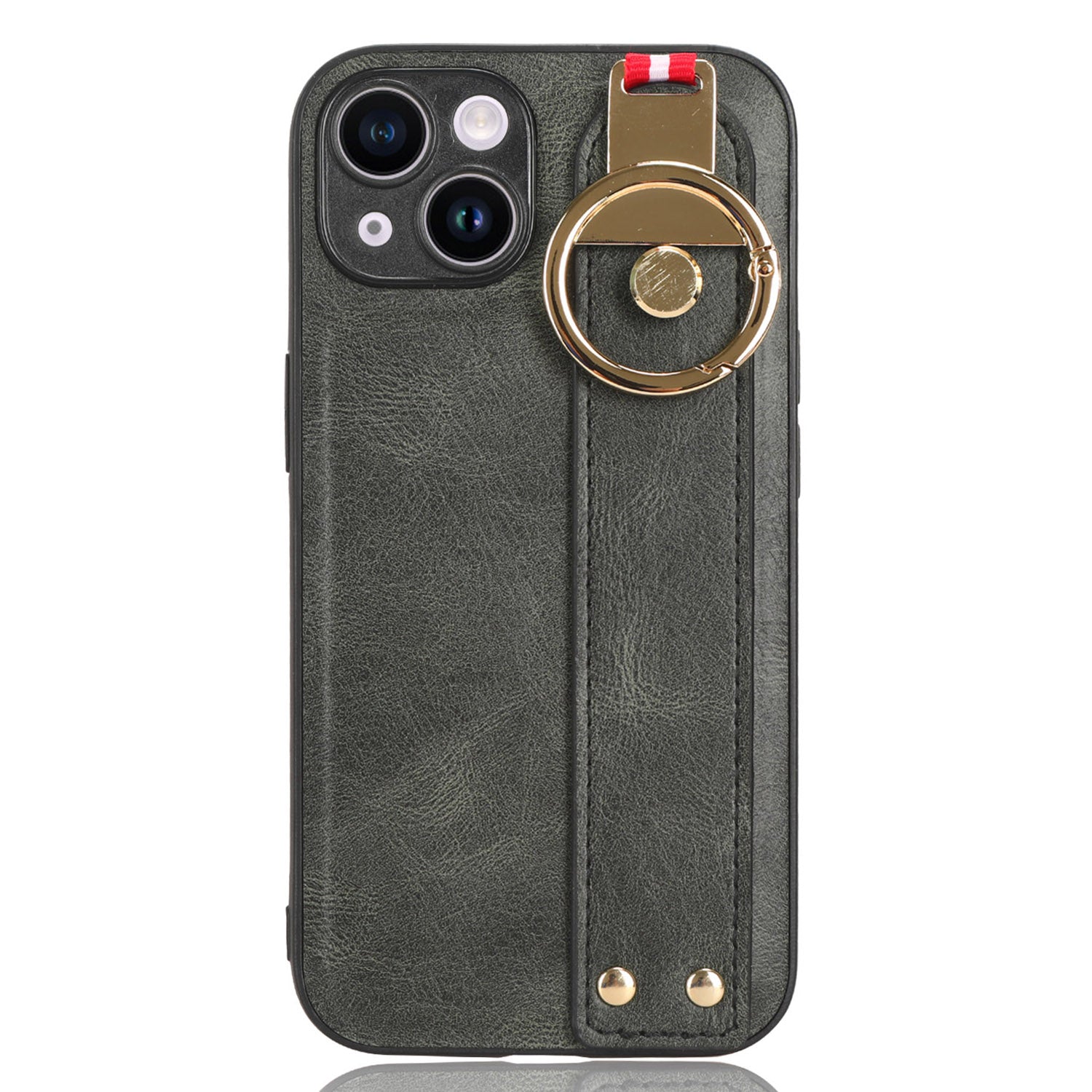 Kryt na telefon pro iPhone 12 mini 5,4 palce Pouzdro na náramek Kickstand Kožený povrch PC+TPU kryt s popruhem na krk Kryt na telefon pro iPhone 12 mini 5,4 palce Pouzdro na náramek Kickstand Kožený povrch PC+TPU kryt s popruhem na krk
